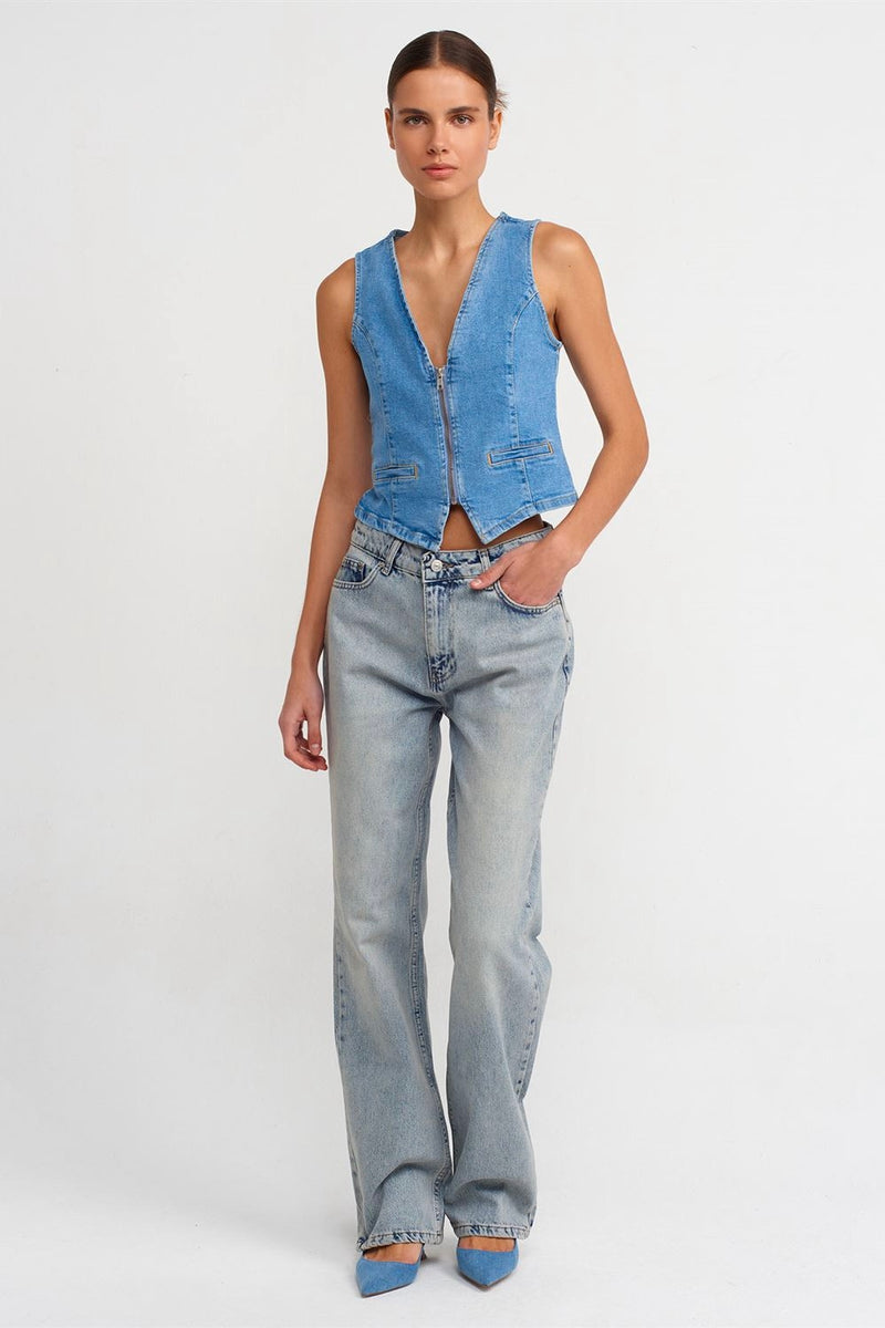 seyto（セイト）の「Damage zip denim vest / ダメージジップ