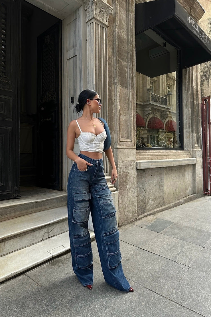 Jayla Full Pockets Cargo Jeans