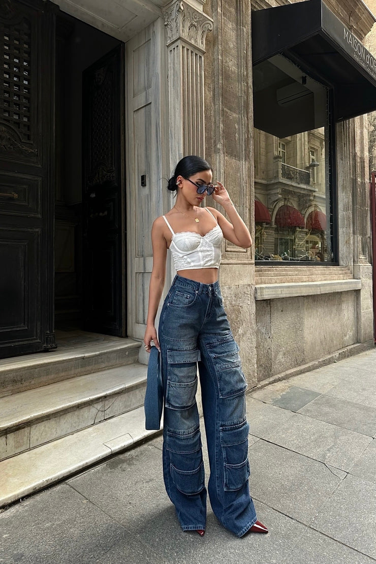 Jayla Full Pockets Cargo Jeans