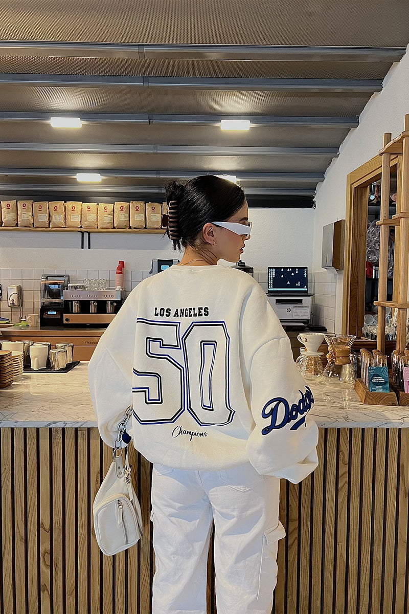 Los Angeles LA Dodgers Hoodie Sweatshirt Mens Small S Pouch Pocket LS Gray