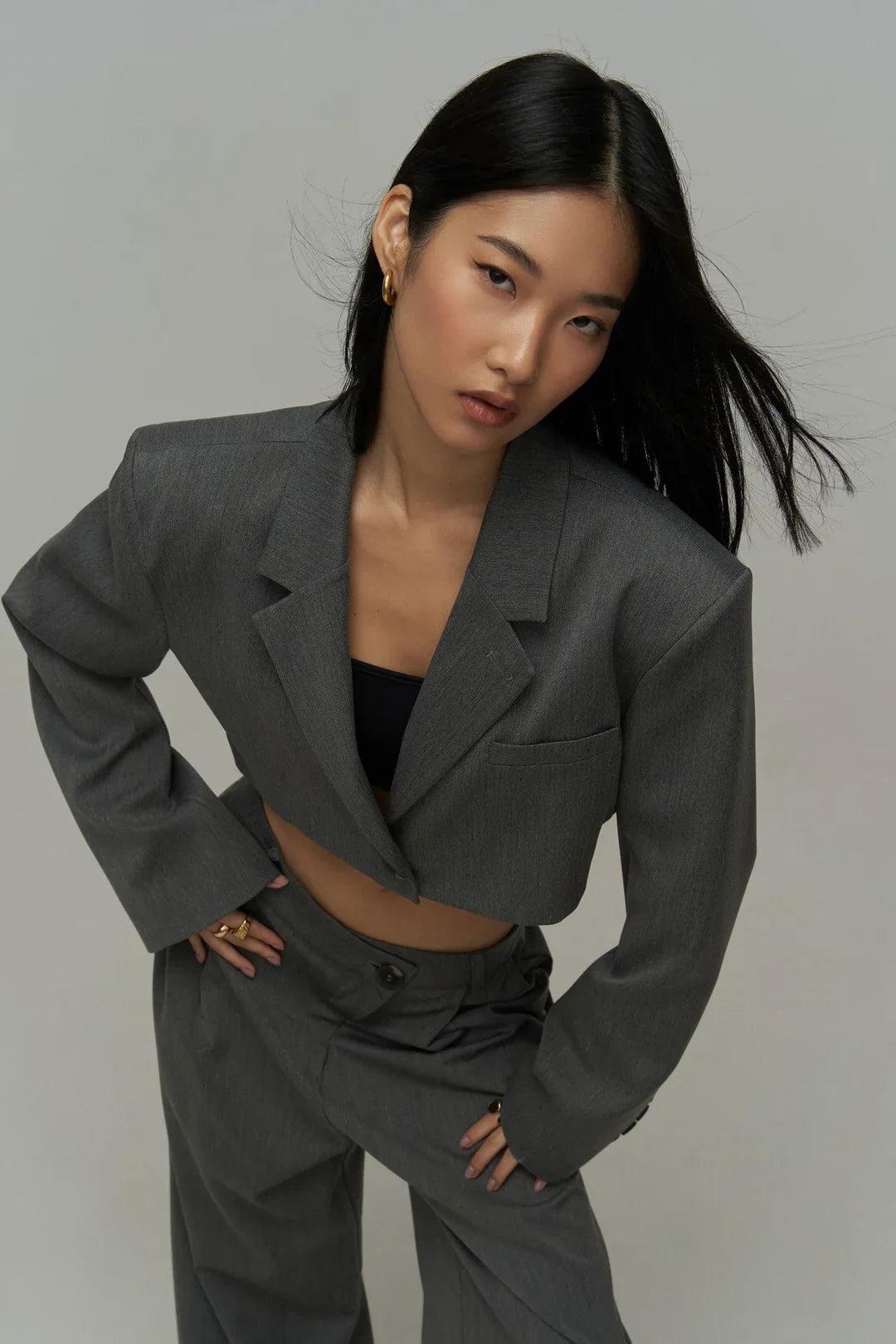 Reflect Comfort With a Cross-button Trousers and Blazer Jacket Set