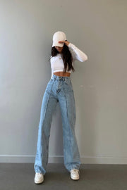 Stitch Front Flared Jeans