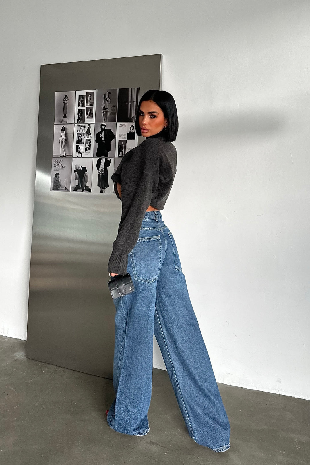 Light Wash Wide Leg Baggy Jeans