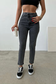 Cross Button Skinny Jeans