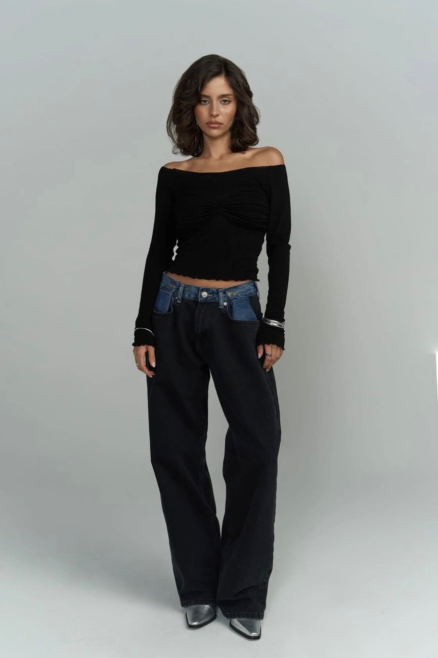 Tri-Fold Jeans Black