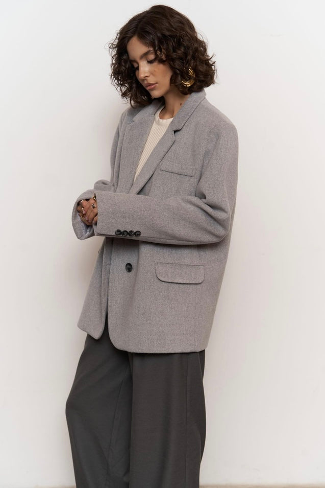 Wool Blend Suit Jacket