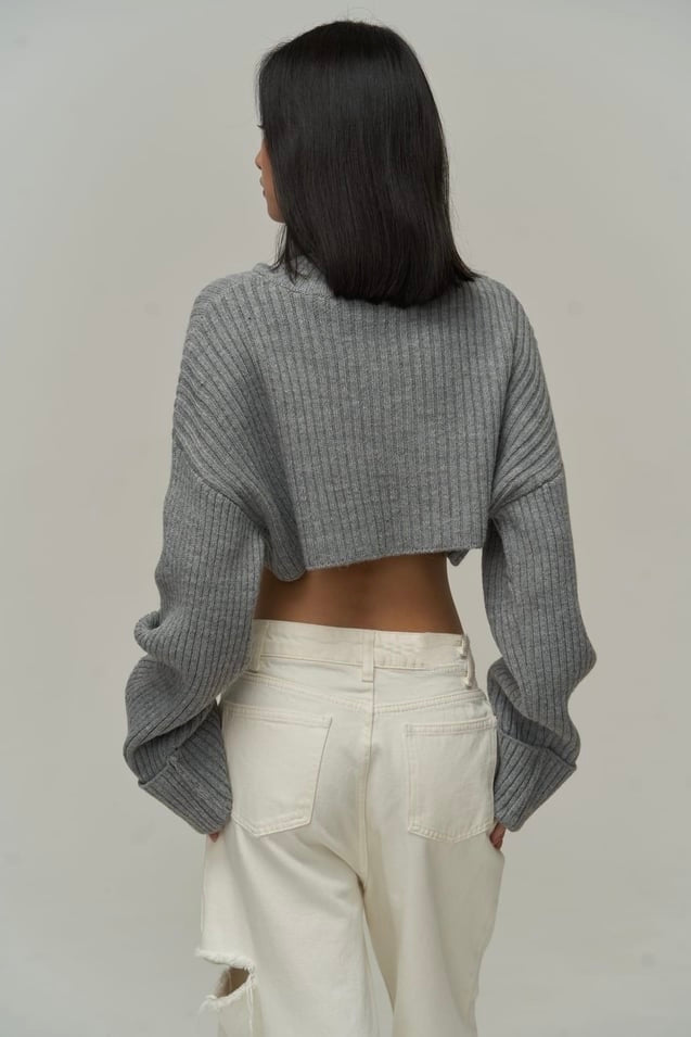 Turtle Neck Cropped Sweater