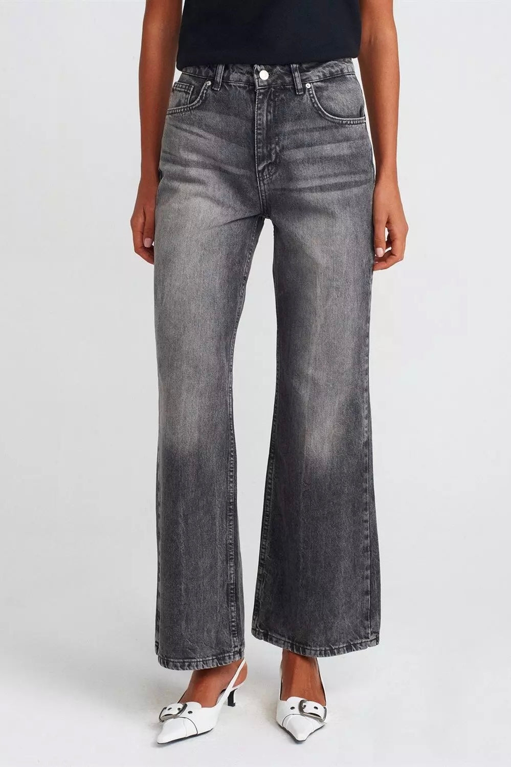 Laser Wash Flare Jeans