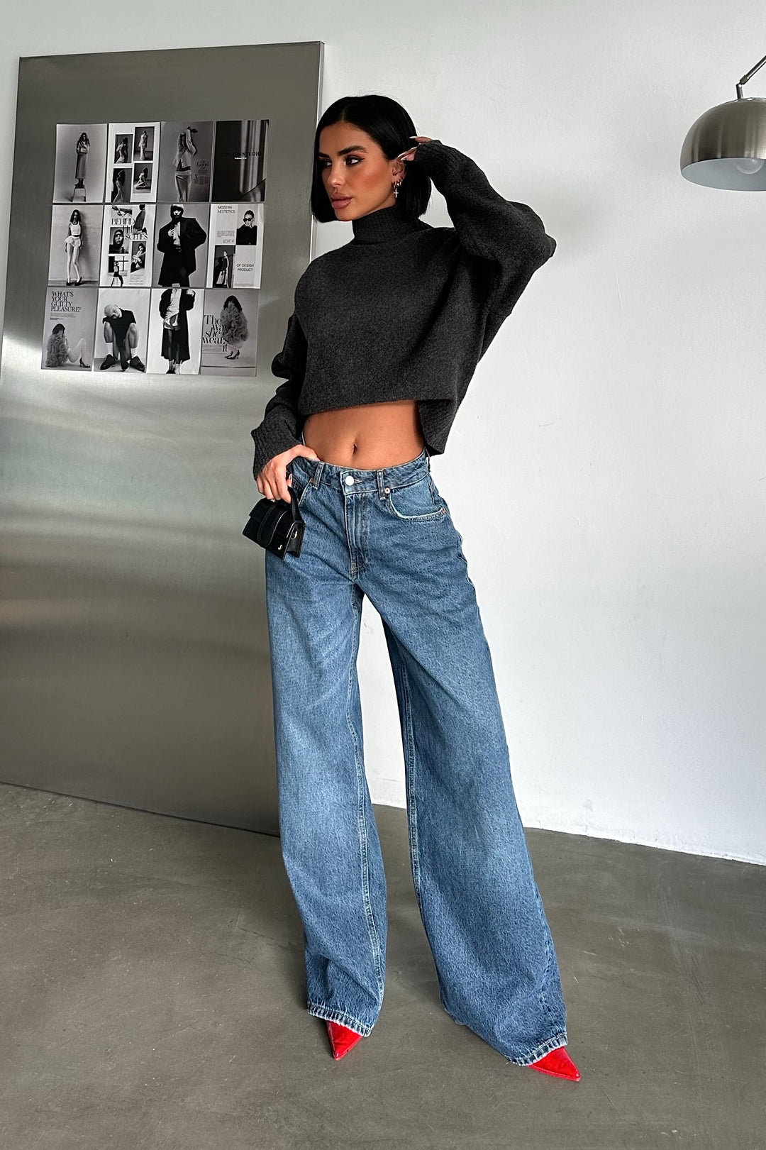 Light Wash Wide Leg Baggy Jeans