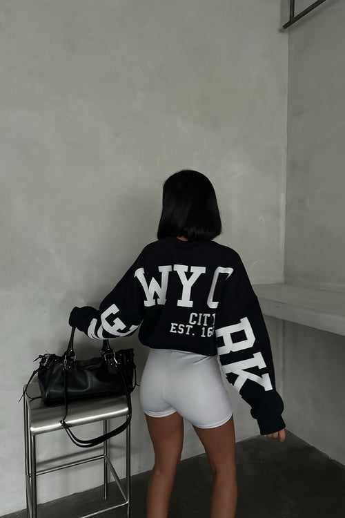 Navy New York Oversize Sweatshirt