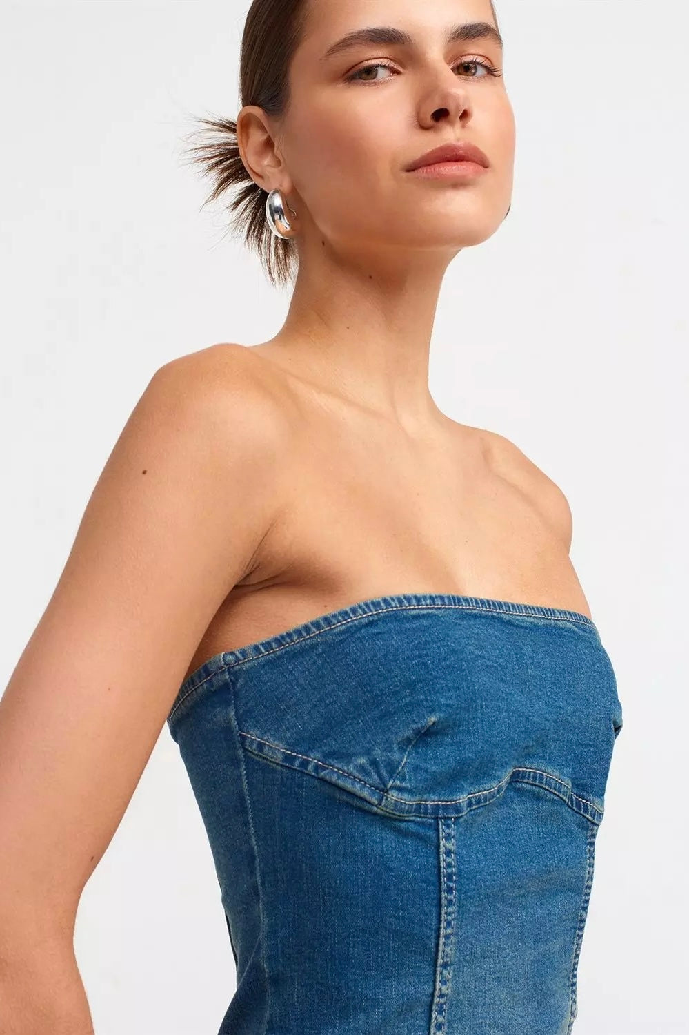 Tint Bodycon Maxi Denim Dress