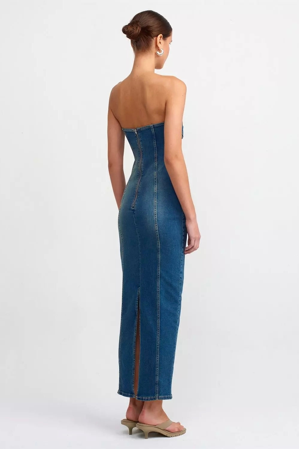 Tint Bodycon Maxi Denim Dress