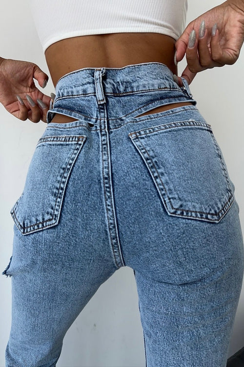 Back Detailed Jeans