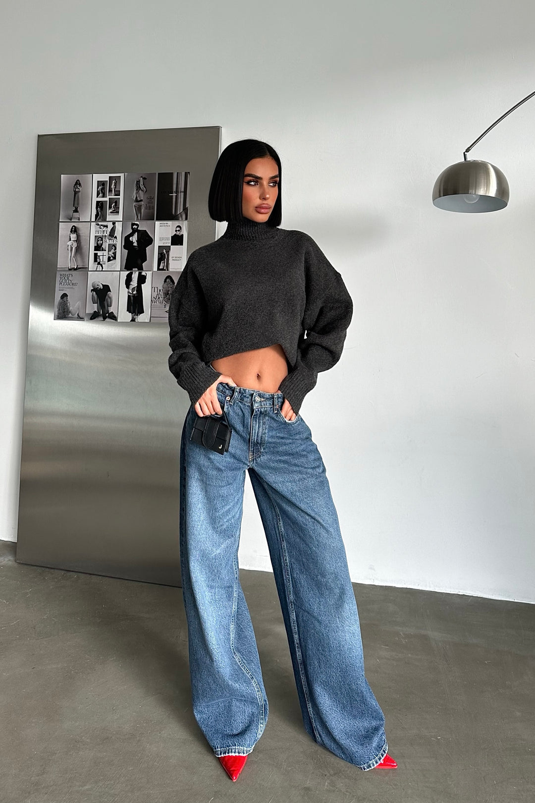 Light Wash Wide Leg Baggy Jeans