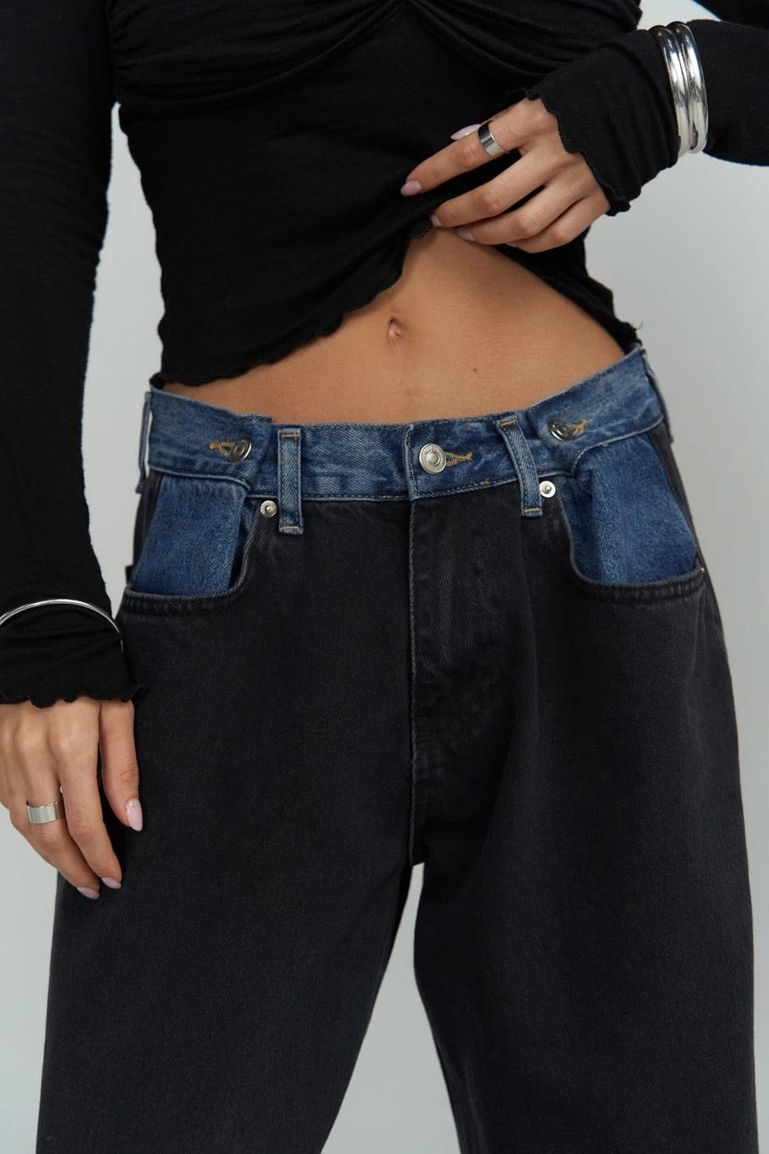 Tri-Fold Jeans Black