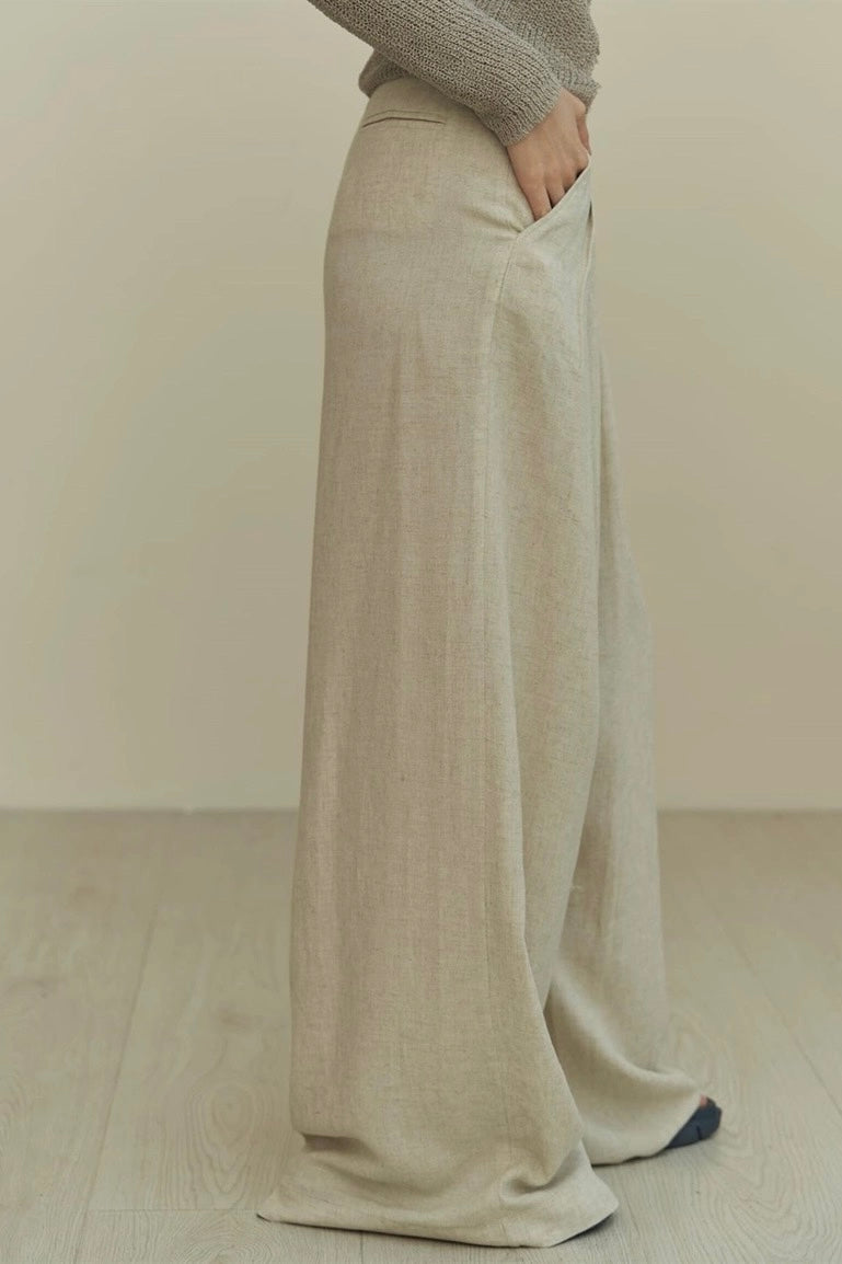 Pleated Linen Pants