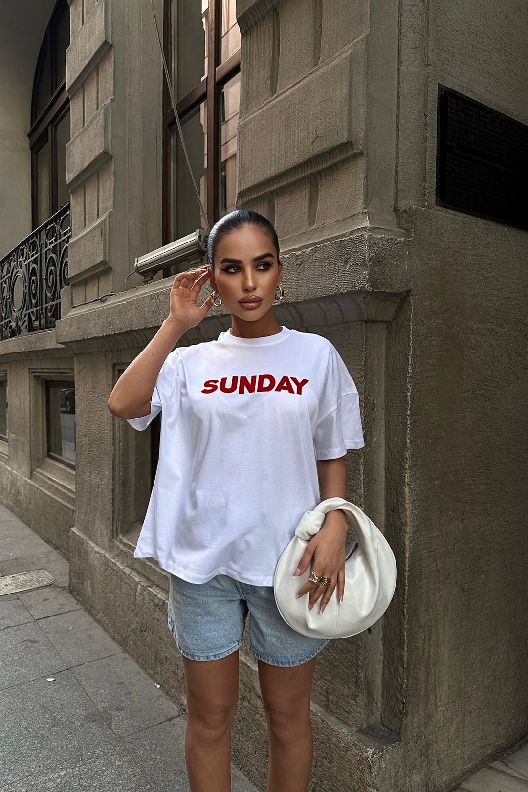 Embroidered Sunday T-shirt