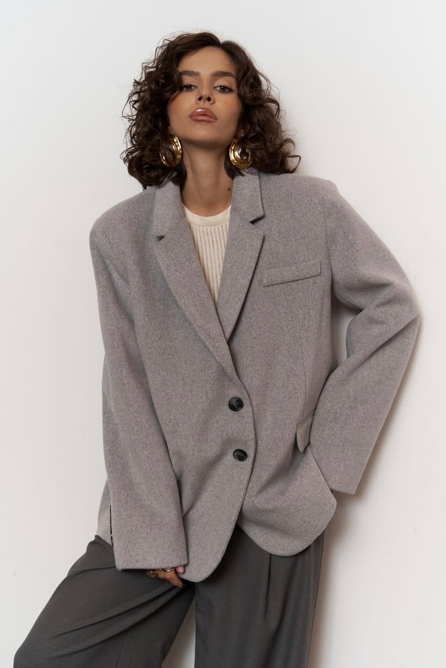 Wool Blend Suit Jacket