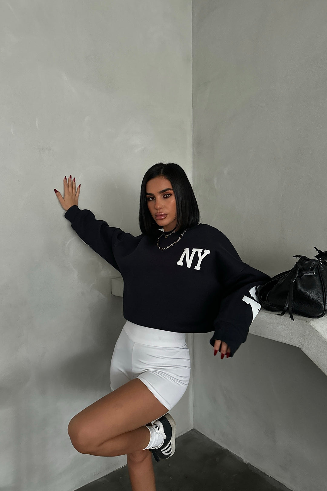 Navy New York Oversize Sweatshirt