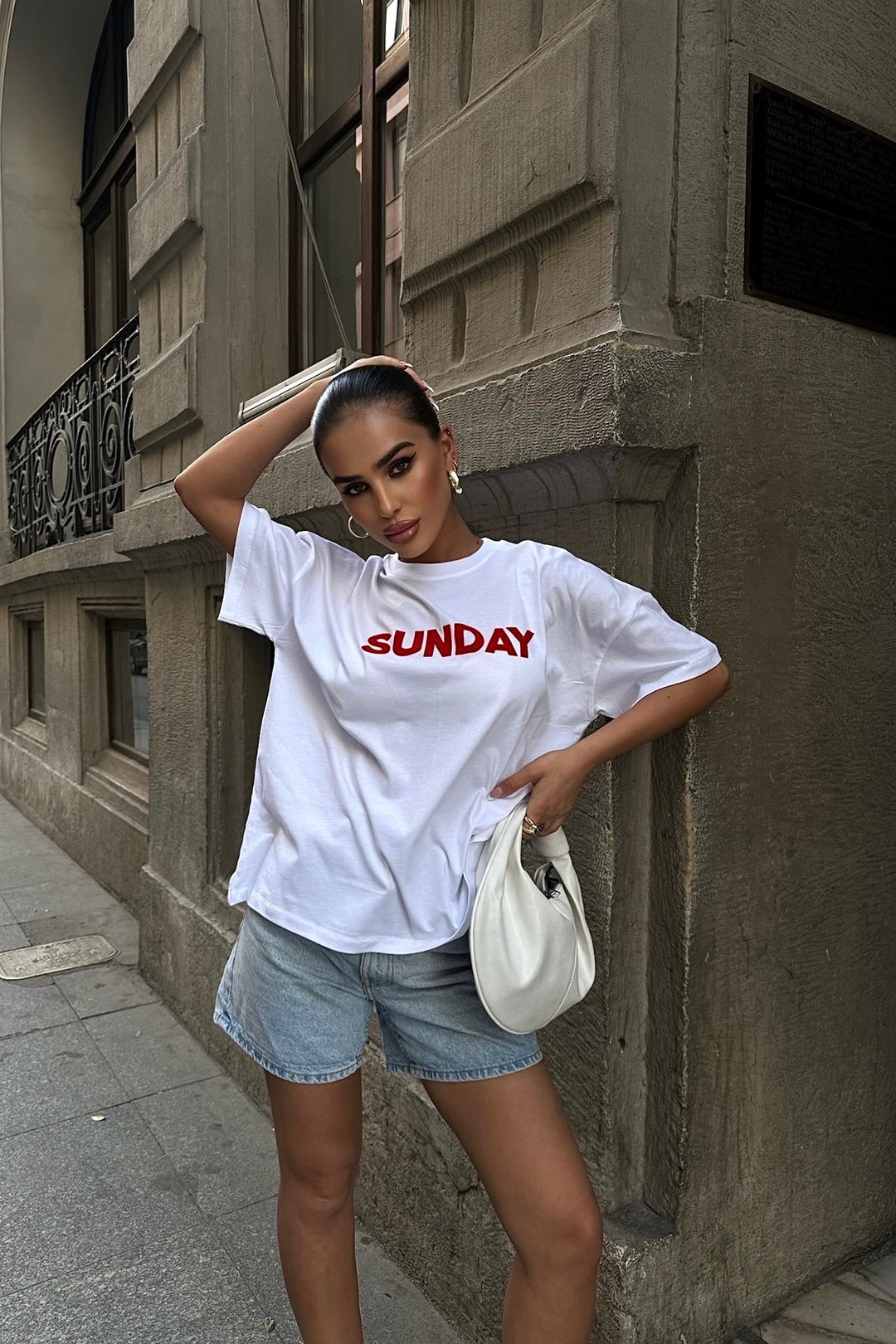 Embroidered Sunday T-shirt