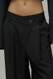 Cross Button Pants & Blazer Set