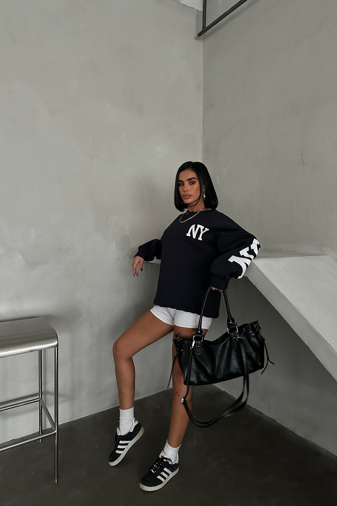 Navy New York Oversize Sweatshirt