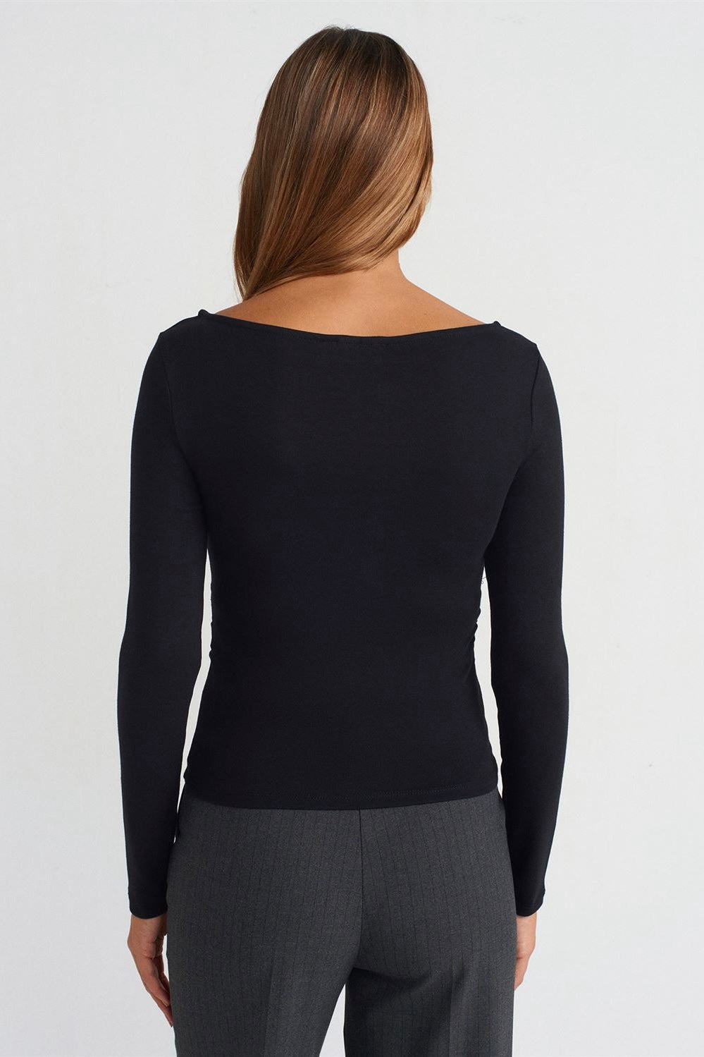 Ruched Side Long Sleeve Top