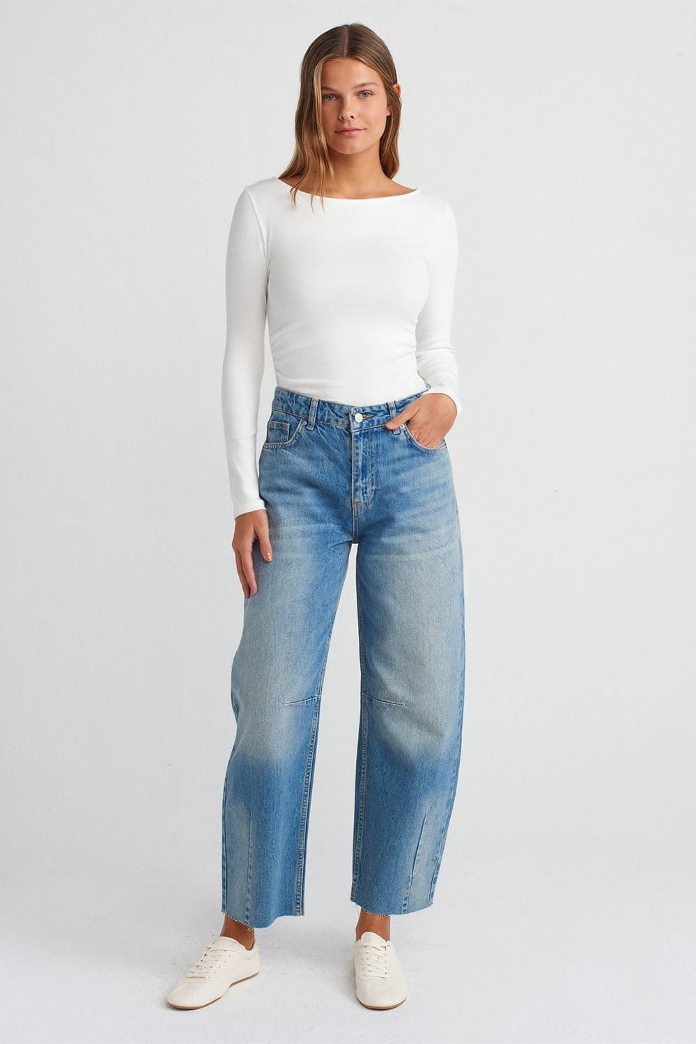 Ruched Side Long Sleeve Top