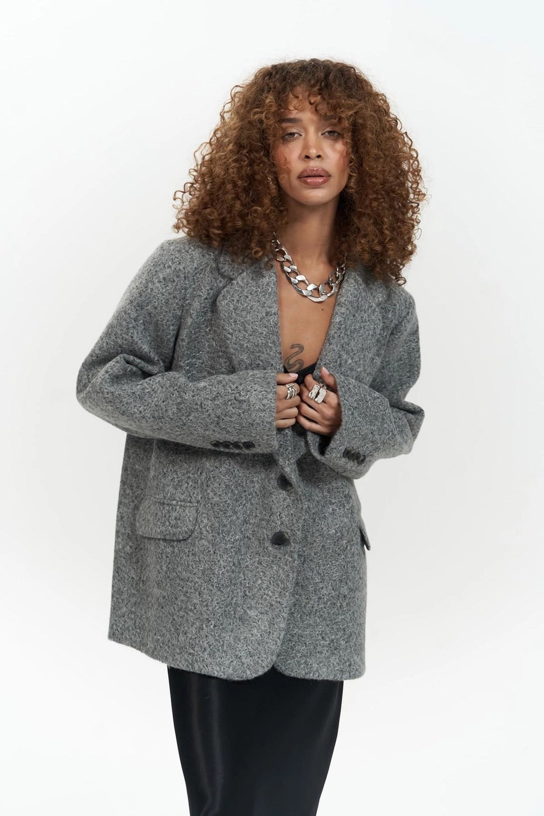 Enzo Oversized Wool Blazer Jacket