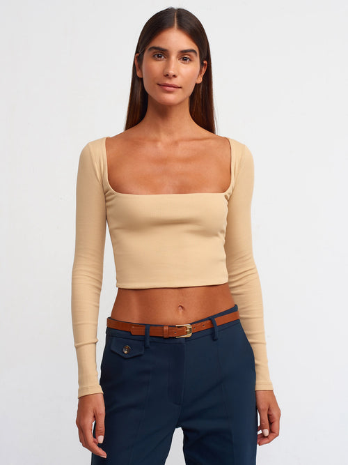 Basic Square Neck Ribbed Top