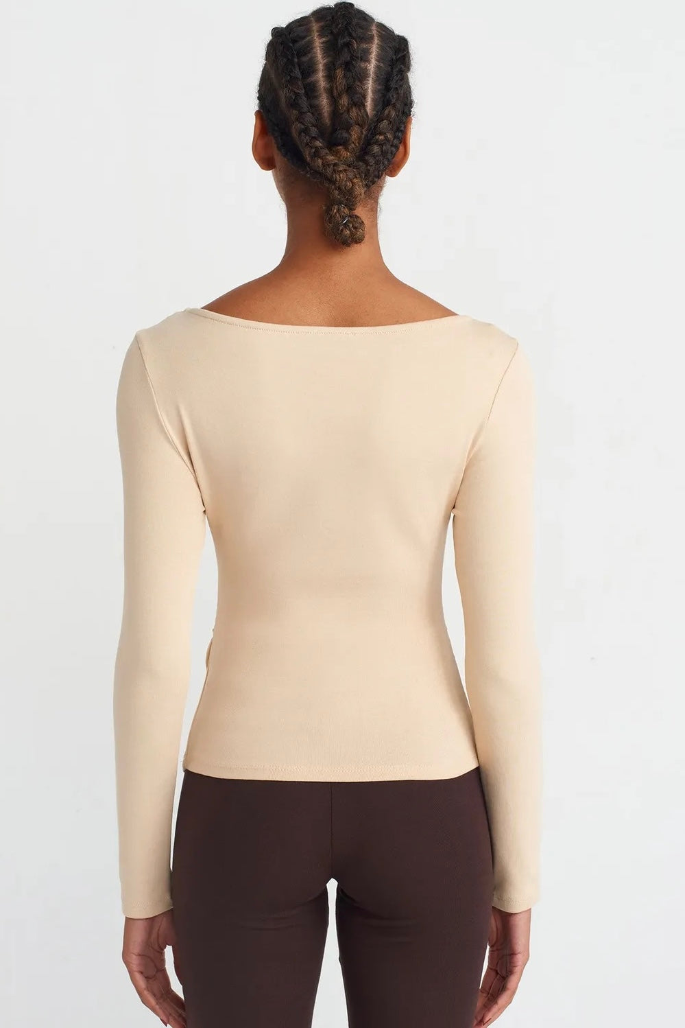 Ruched Side Long Sleeve Top
