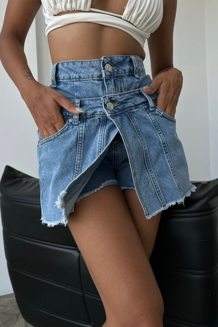 Double Styled Jean Skirt