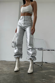 Silver Cargo Pants