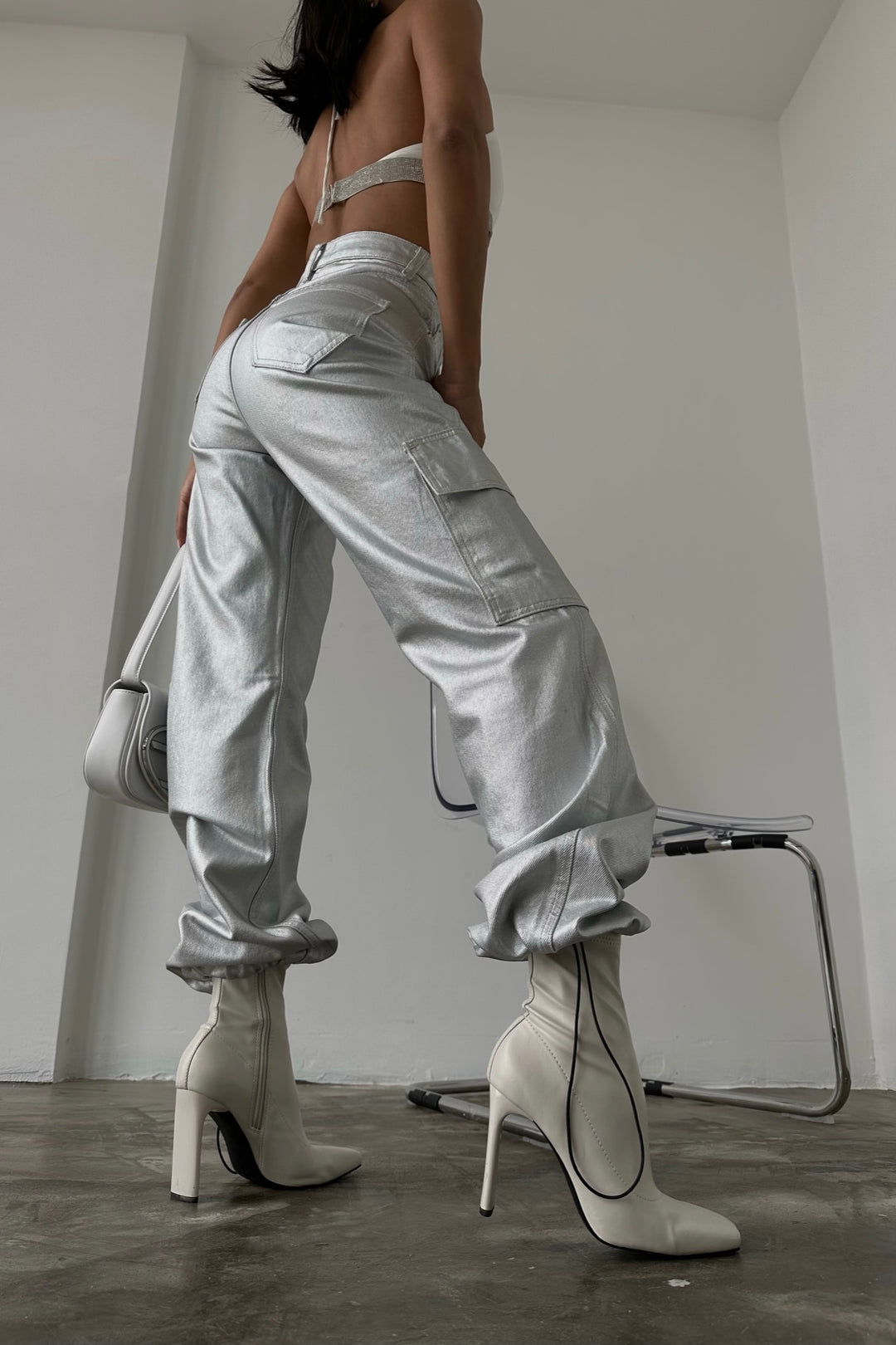 Silver Cargo Pants