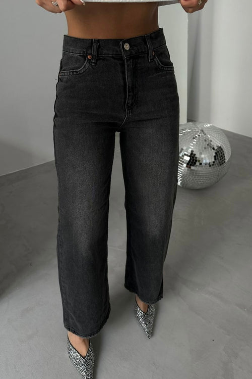 Gray Wash Straight Jeans