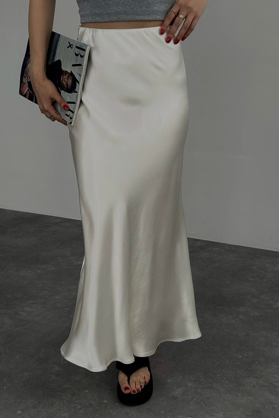 Full Length Satin Skirt