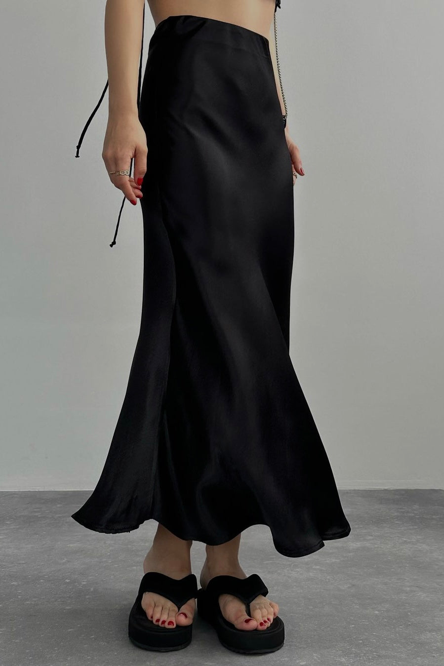 Full Length Satin Skirt