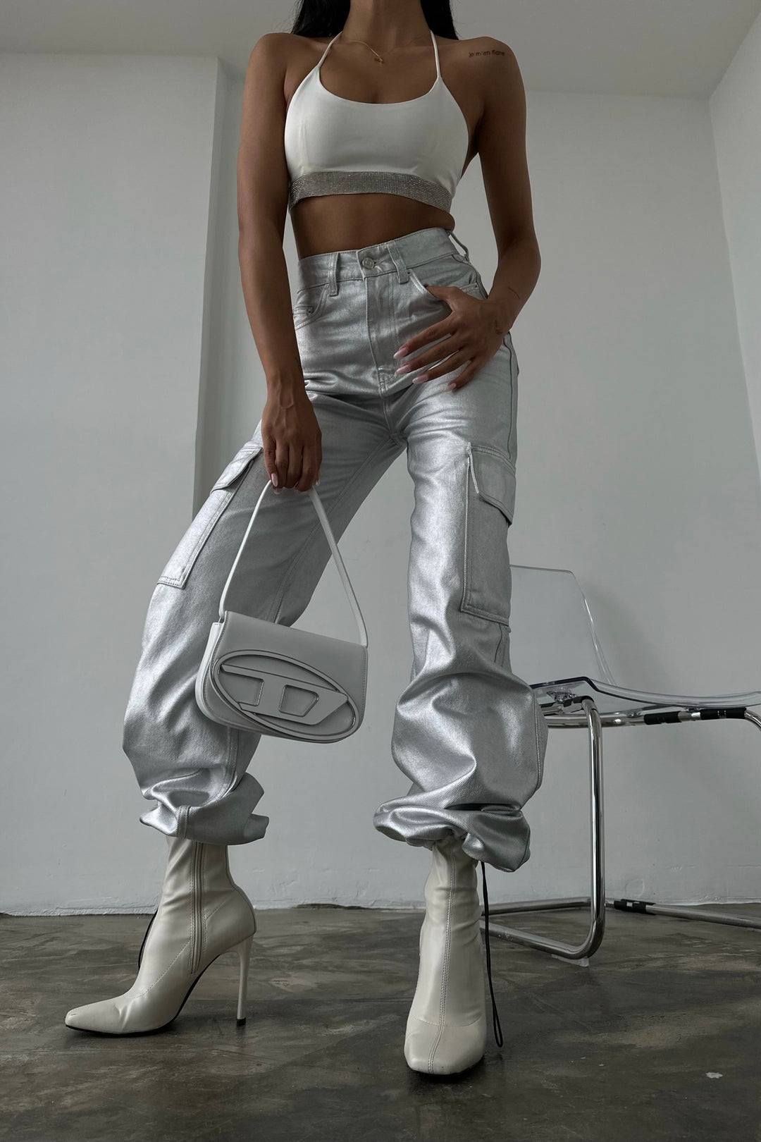 Silver Cargo Pants