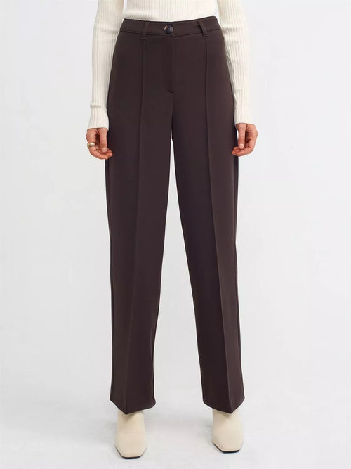 Long Brown Straight Pants