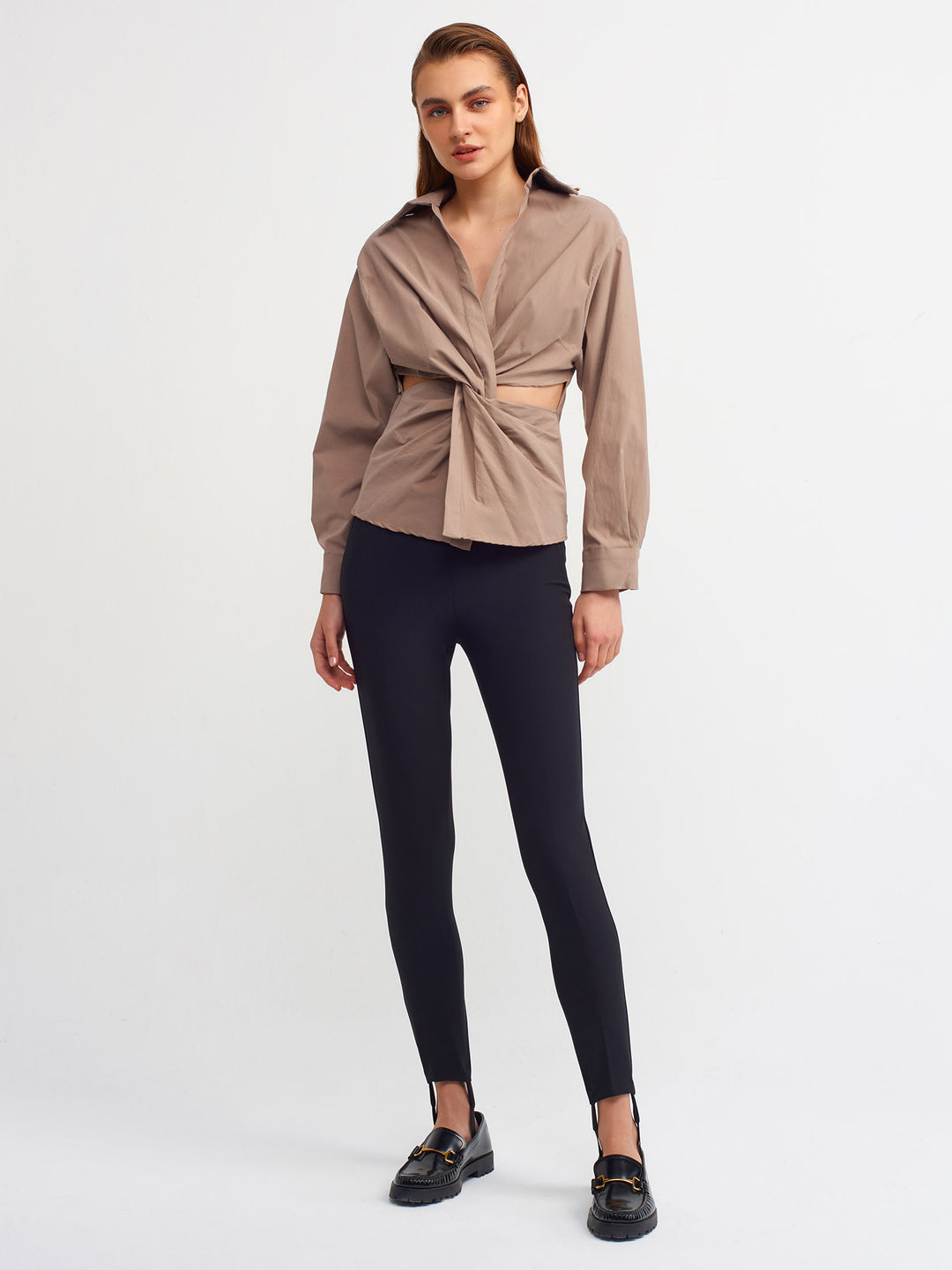 Open Side Shirt Beige