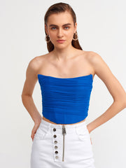 Tulle Corset Top Blue
