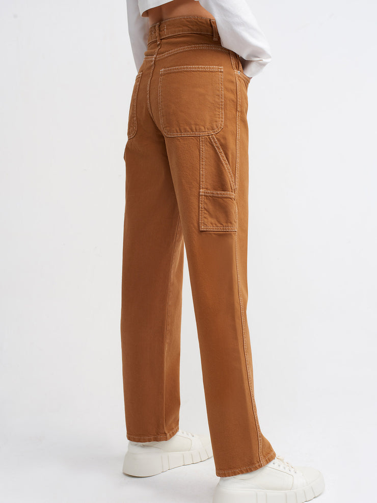 Straight Cargo Pants Brown
