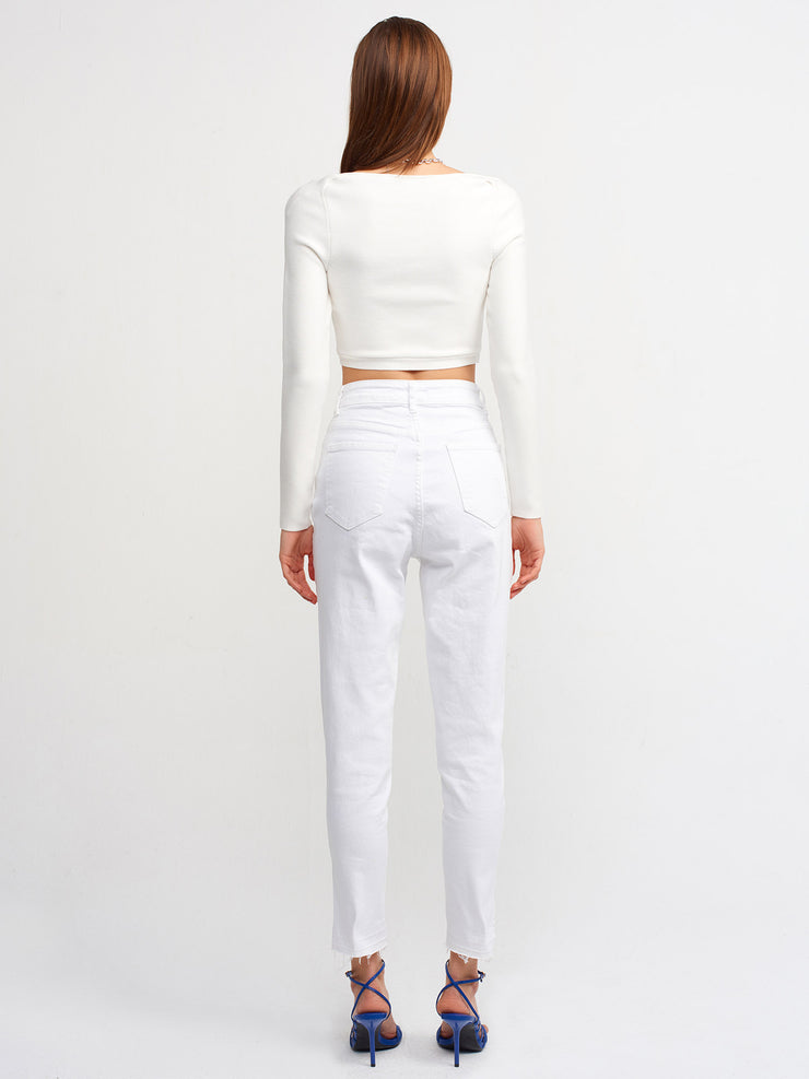 Lycra White Jeans