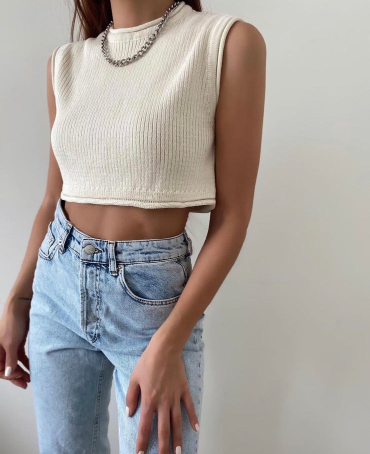 Cropped Knitted Tank