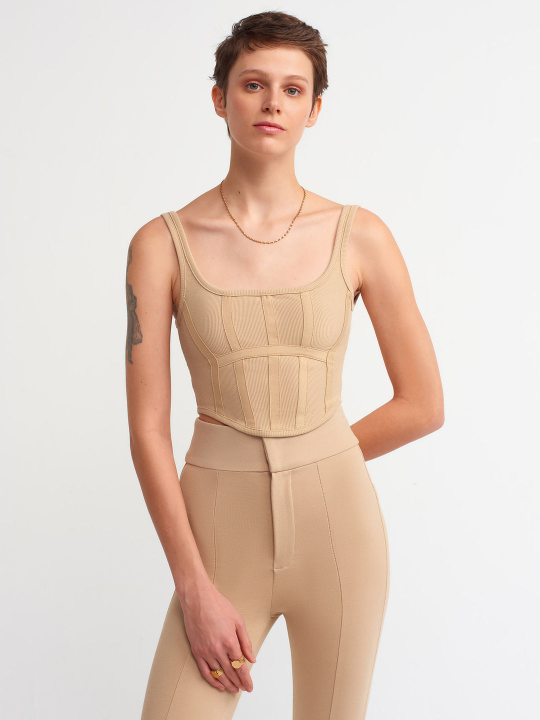 Corset Top Camel