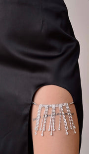 Stone Detailed Slit Skirt