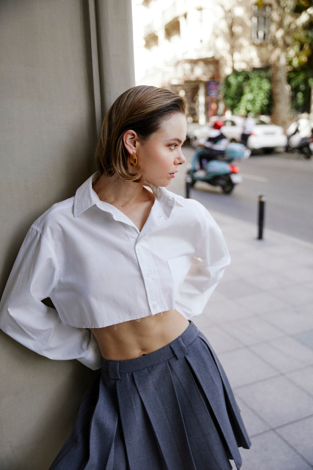 Anthracite Pleated Skirt