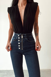 Button/Zipper Detail Skinny Jeans
