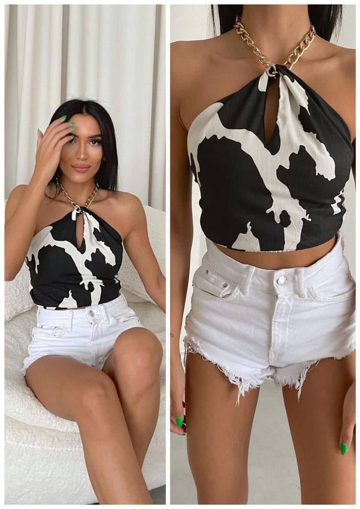 Cow Chain Crop Top