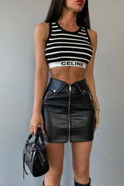 Lela Faux Leather Skirt